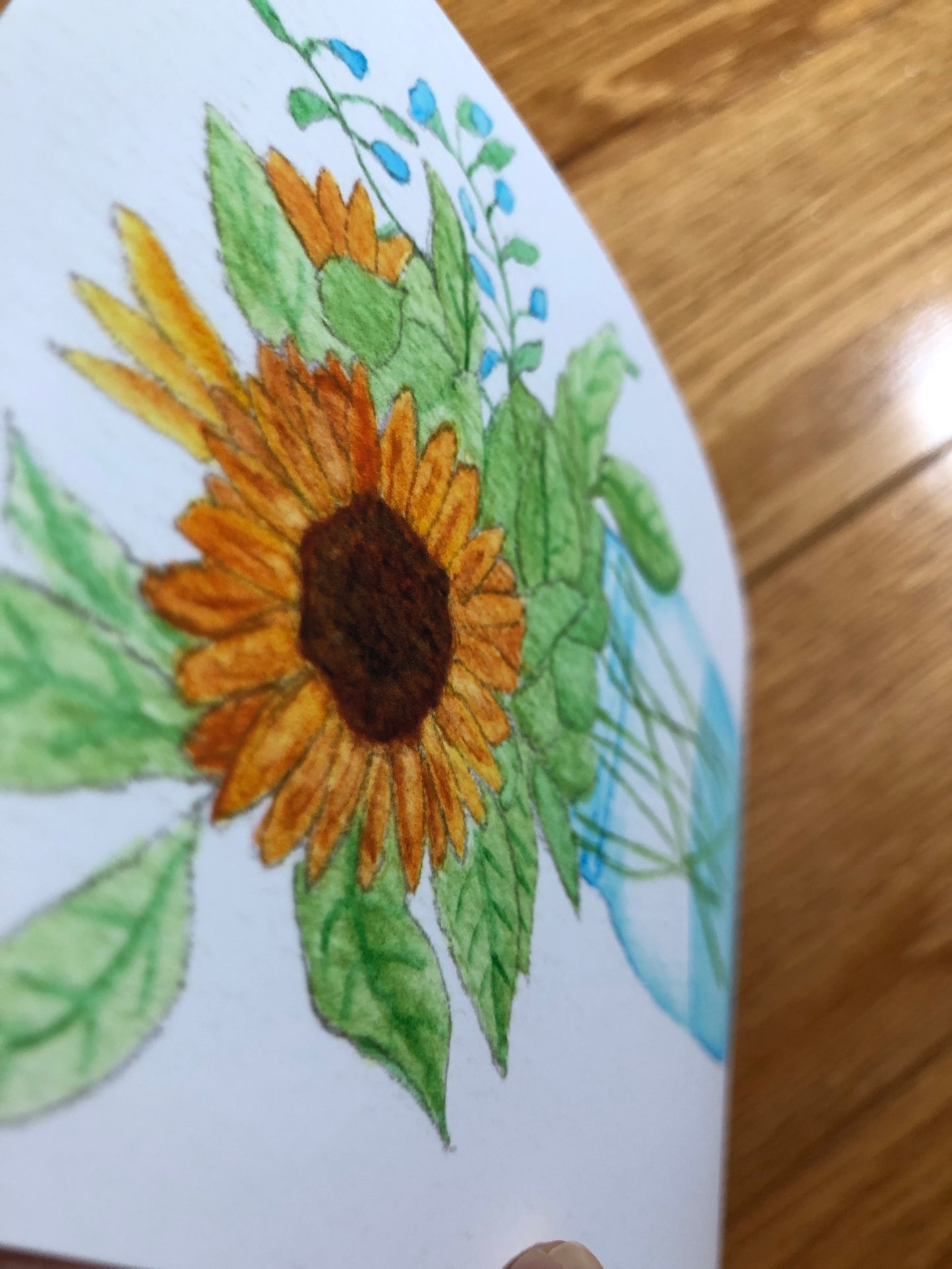 Sunflower Jar Watercolor Print - Only ONE print of this paper type -