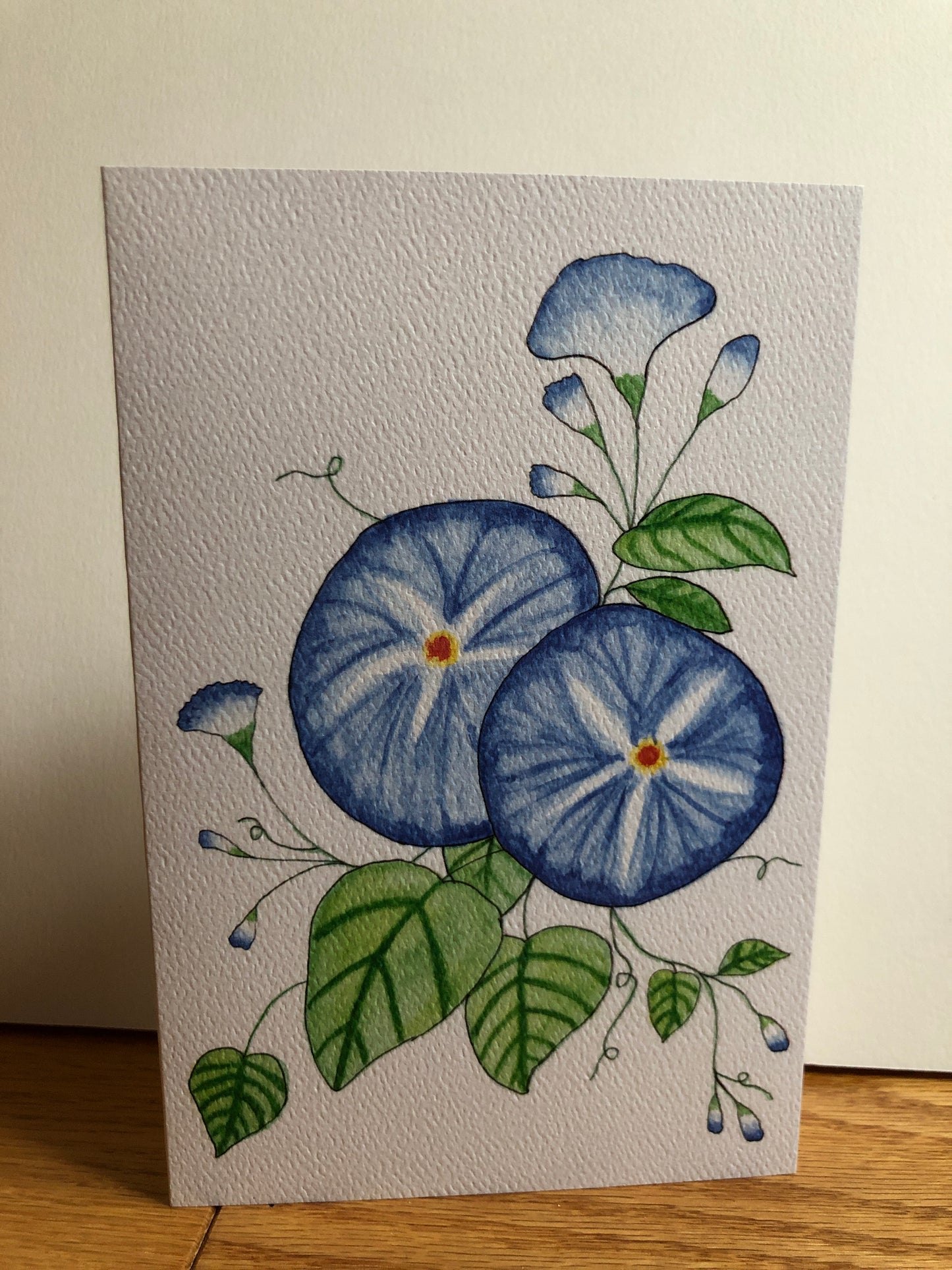 Morning Glory Notecard - Only one card of this paper type! -