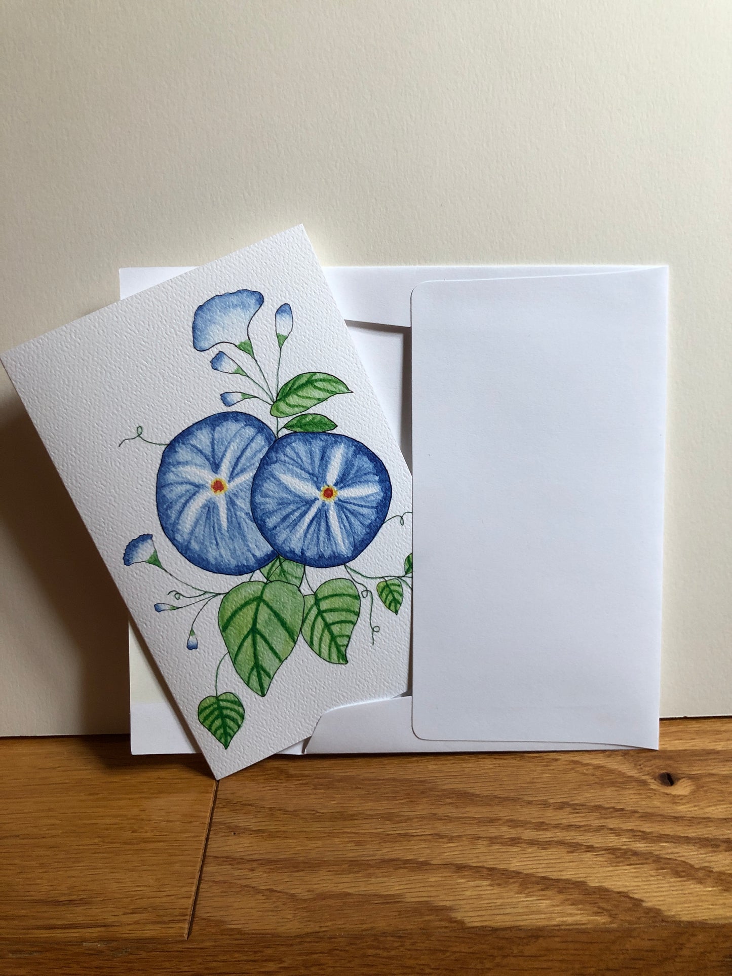 Morning Glory Notecard - Only one card of this paper type! -