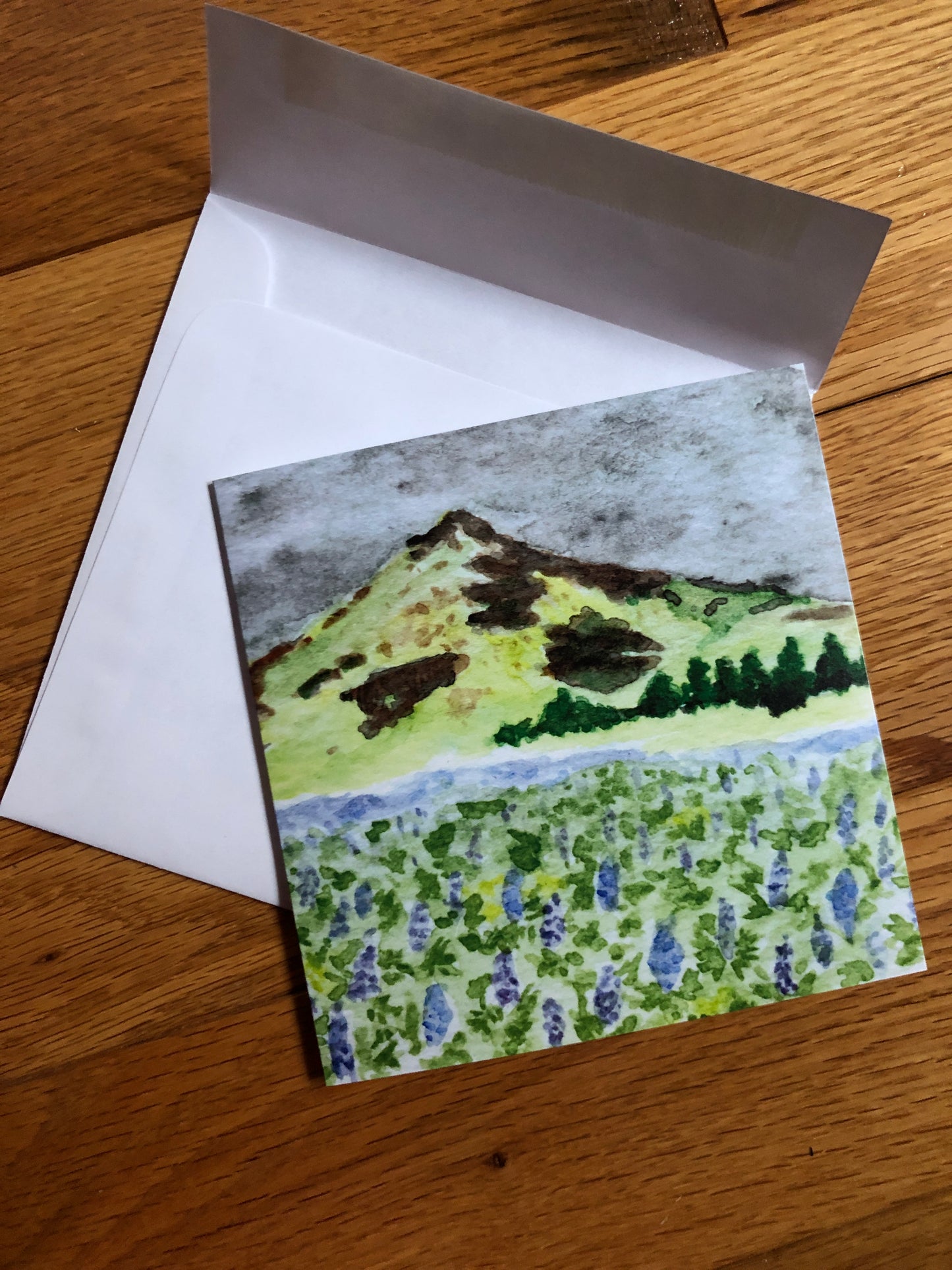 Icelandic Lupines watercolor notecard