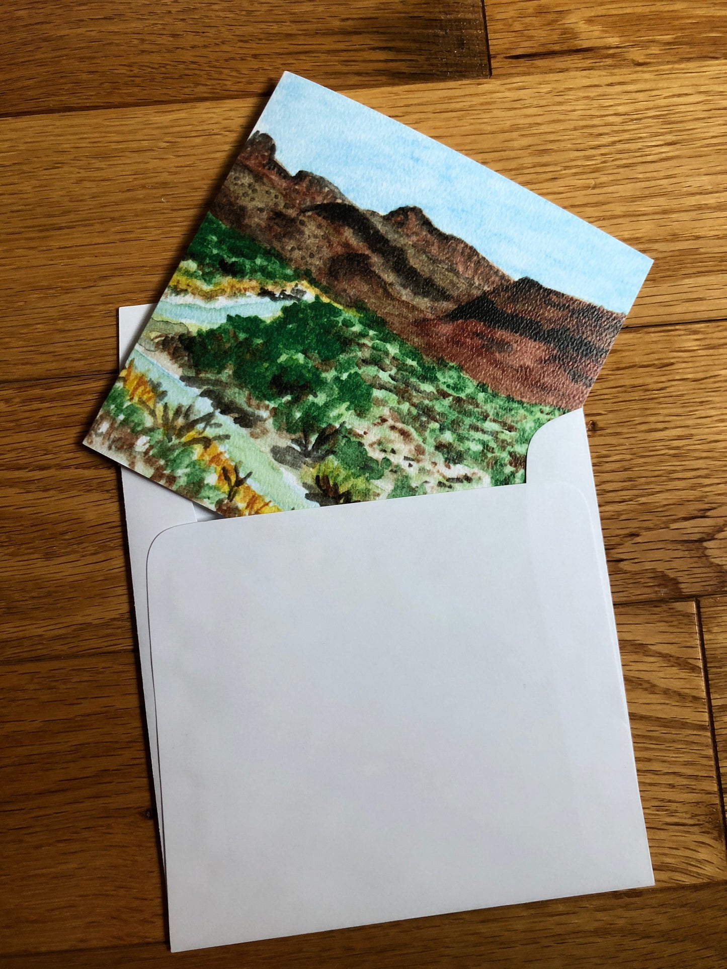 Texas landscape watercolor notecard