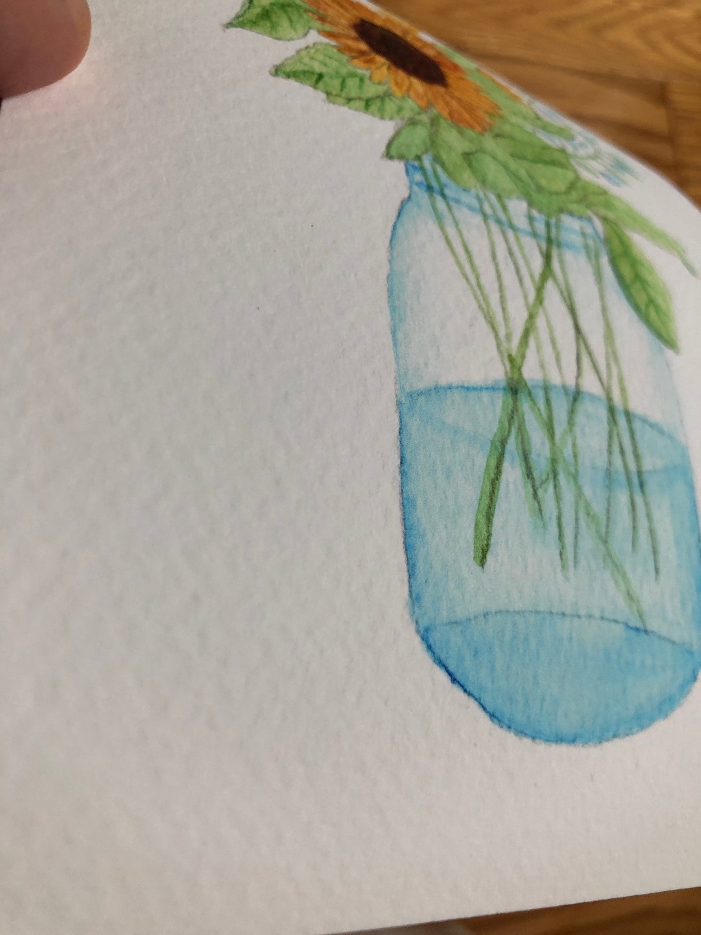 Sunflower Jar Watercolor Print