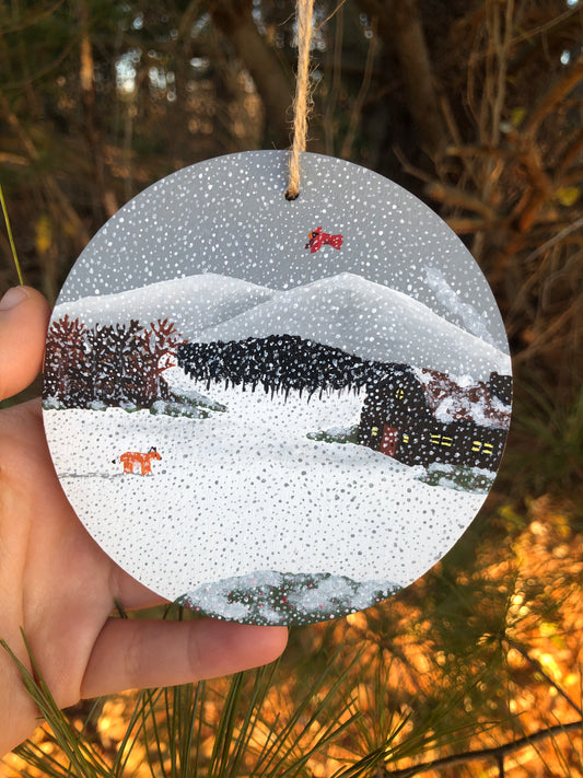 Snowy Day in the Mountains ornament