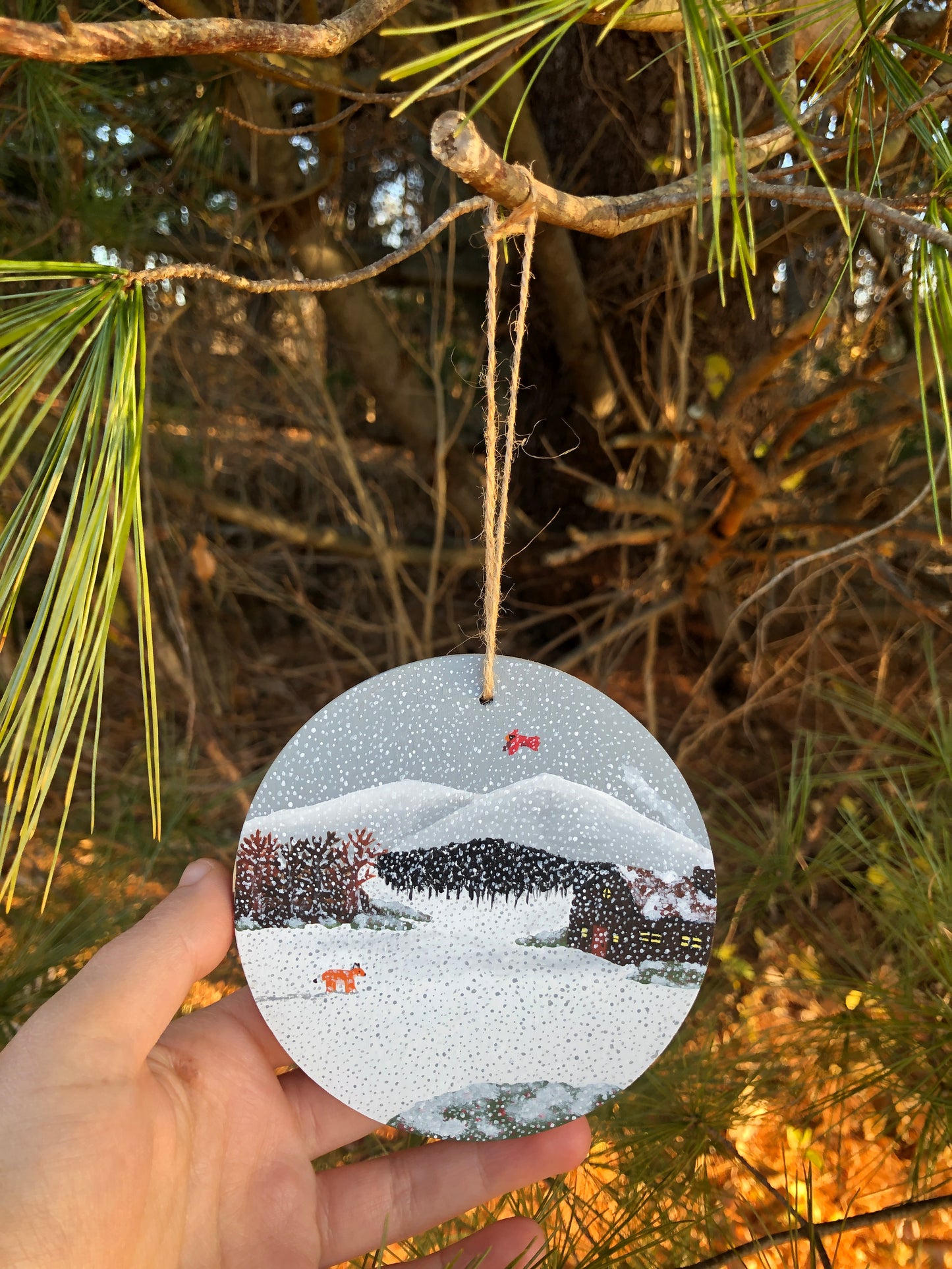 Snowy Day in the Mountains ornament