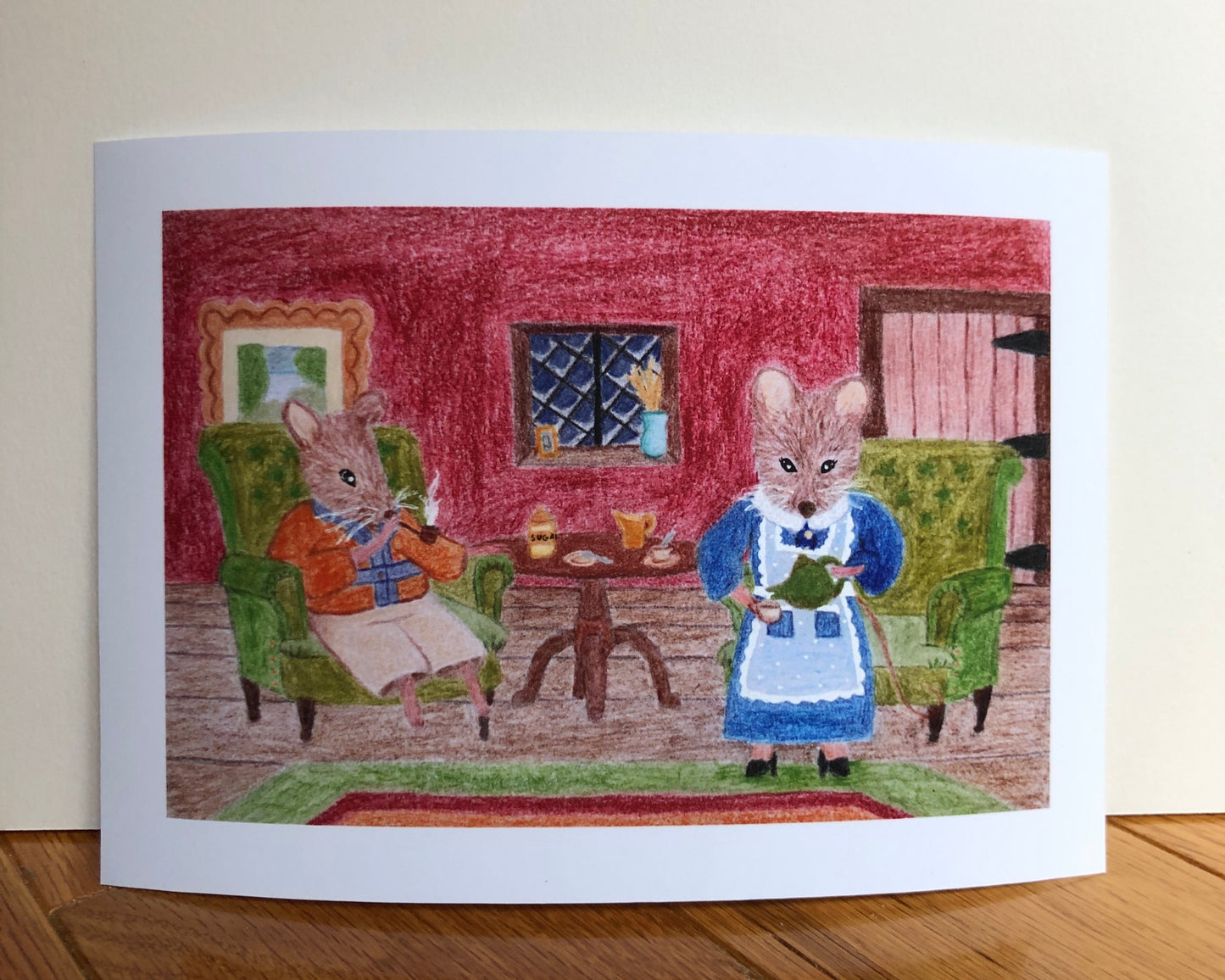 Home Squeak Home Colored Pencil Drawing