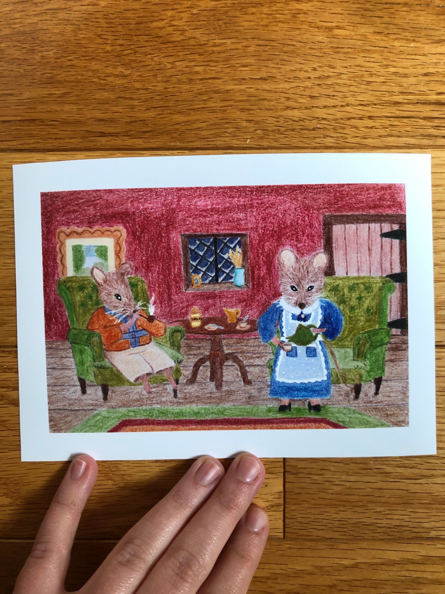 Home Squeak Home Colored Pencil Drawing