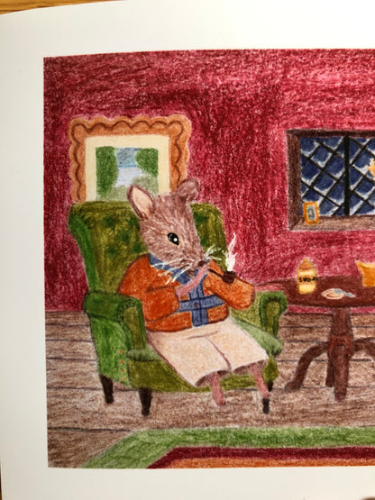 Home Squeak Home Colored Pencil Drawing
