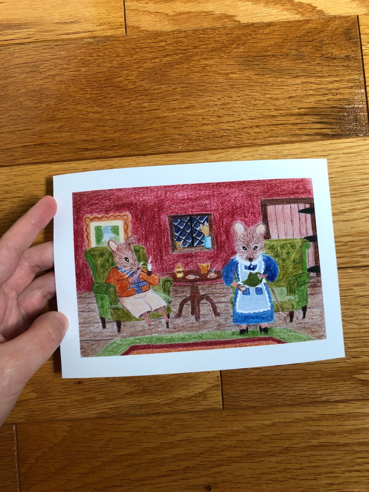 Home Squeak Home Colored Pencil Drawing
