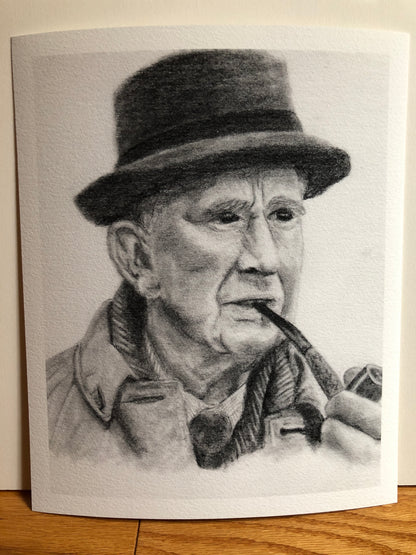 The Professor - J.R.R. Tolkien graphite portrait - Only ONE available of this paper type! -