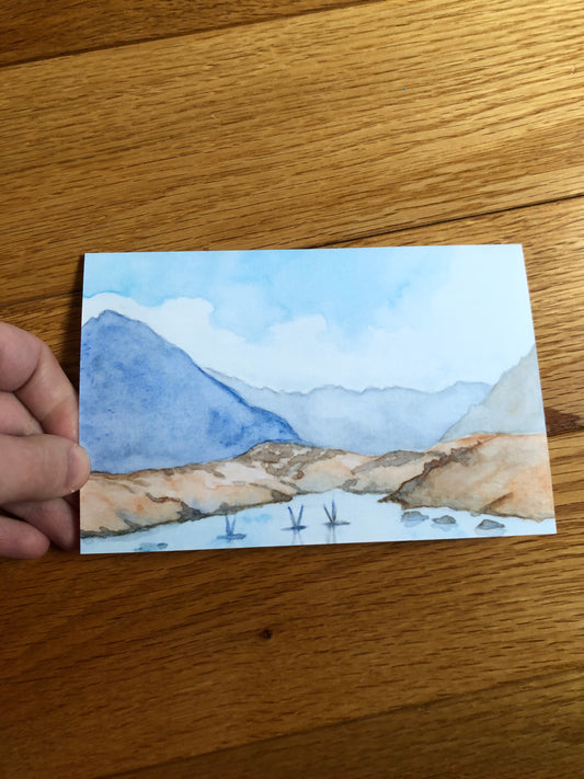Landscape watercolor notecard