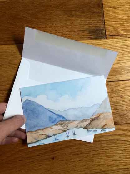 Landscape watercolor notecard