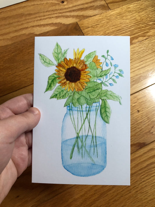Sunflower Jar notecard
