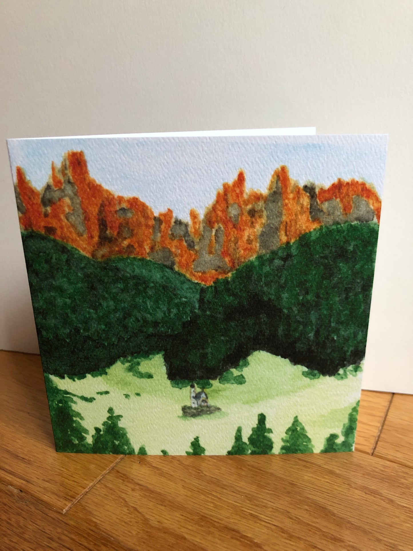 Italian landscape watercolor notecard