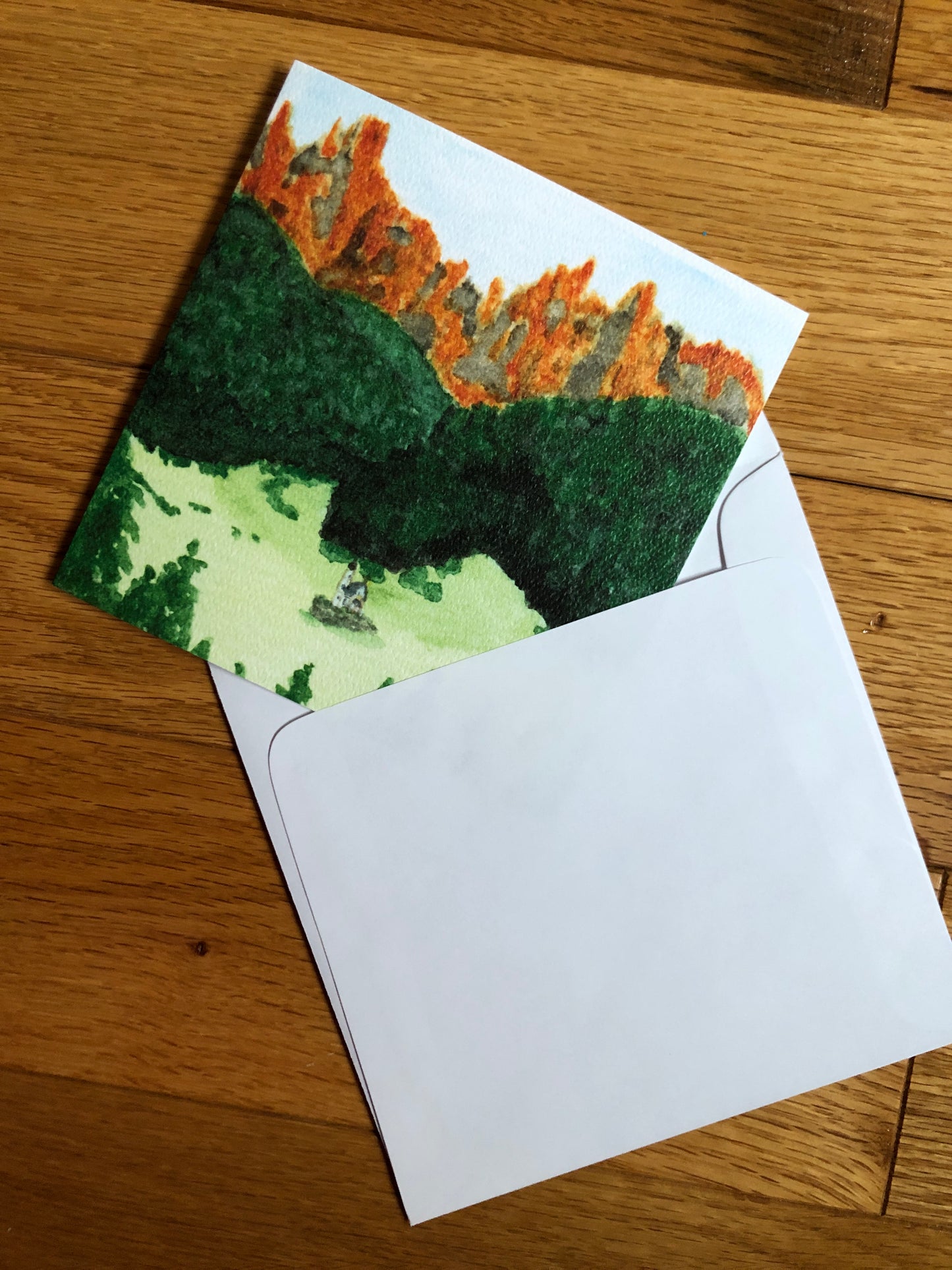 Italian landscape watercolor notecard