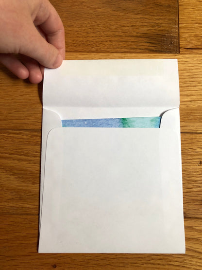 Norwegian landscape watercolor notecard