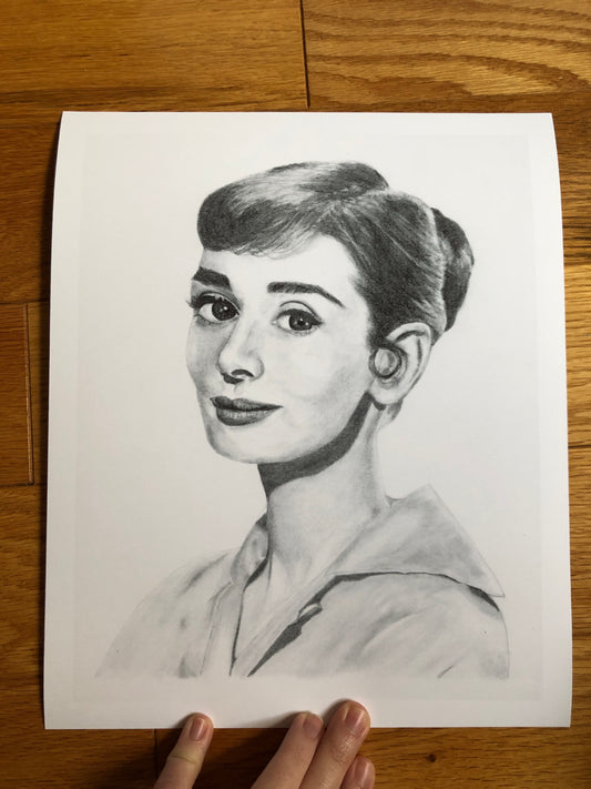 Audrey Hepburn graphite portrait